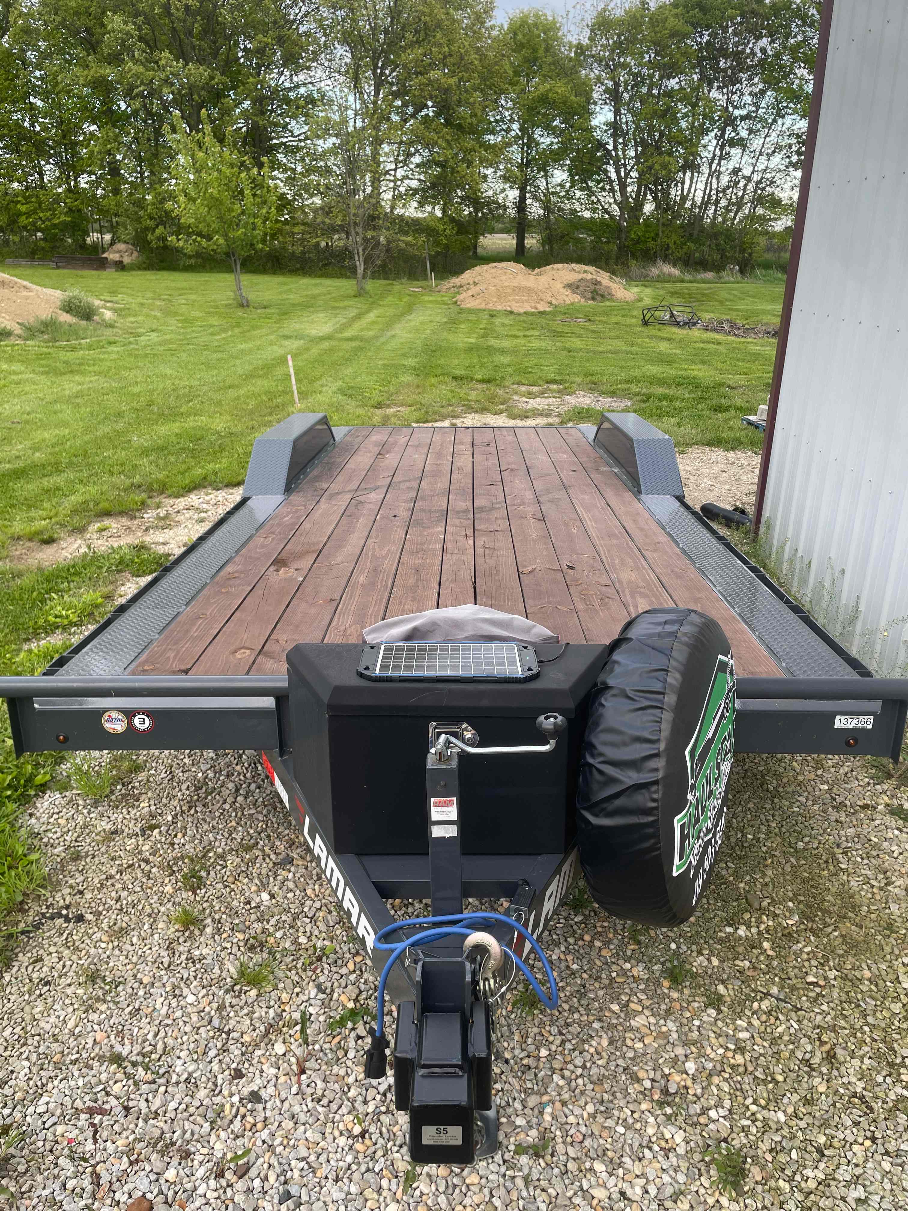 Empty car hauler trailer ready for pickup from Haul Star Trailer Rental